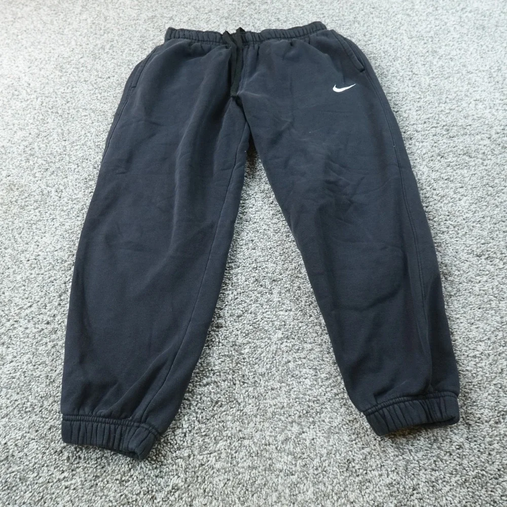 Nike Sweatpants Mens M Black Fleece Jogger Drawstring Athletic Workout Gym Pants